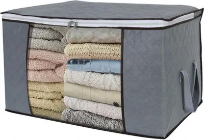 Zdjęcie produktu dla INF Torba do przechowywania pościeli, koców, ubrań 60x43x35 cm Szara 1 paczka