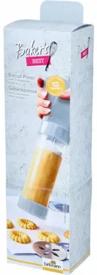 Immagine prodotto di Birkmann Bakers Best Gebäckpresse, Kekspresse, Plätzchen, mit 10 Motivscheiben, Kunststoff, 424104