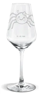 Produktbild von Mr. & Mrs. Panda Weißwein Glas Spinne Agathe Freude - Transparent - Geschenk, Viral, Weißweinkelch, Weinglas, Beliebte, Viraler Hit, wein, Für, Trend