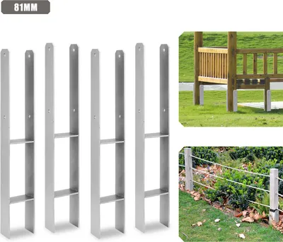 Produktbild von TolleTour Pfostenanker Bodenhülse Stützenfuß Stütze Pfostenträger 81mm 4 Stück