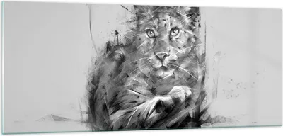 Produktbild von Bilder auf glas - Tier Abstraktion - 100x40cm - Glasbilder - Wandbilder - Kunstdruck - zum Aufhängen bereit - Wanddekoration aus Glas - Glas Bilder - Wandbild auf Glas - Einteilig - GAB100x40-3850