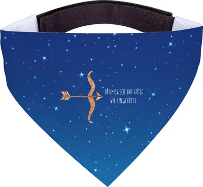 Produktbild von Mr. & Mrs. Panda Hunde-Bandana Sternzeichen Schütze - Sternenhimmel Blau - Geschenk, Halstuch Für Hunde, Schützenfest, Hundehalstuch, Geburtstag Dezember, November, Tuch
