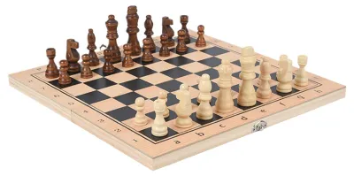 Image de Jeu d'échecs en bois 3-en-1 pour un jeu stratégique