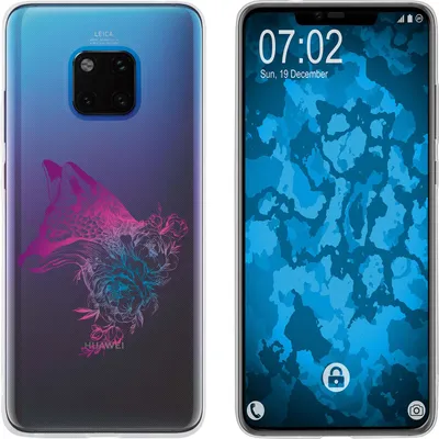 Produktbild von PhoneNatic Case kompatibel mit Huawei Mate 20 Pro Silikon-Hülle Floral Fuchs M1-6