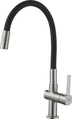 Imagen del producto de ALITA: Grifo monomando para lavabo en y plateado, con caño flexible