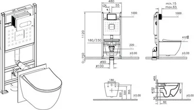 Produktbild von VitrA Wand-WC Set Mia Tiefspüler ohne Spülrand weiß glänzend mit antibakterieller VitrA Hygiene Glasur, WC-Sitz, Vorwand