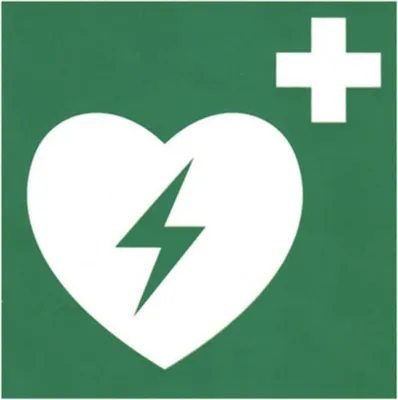 Produktbild von Aufkleber Schild Defibrillator Defi selbstklebende Folie ISO7010 ASR A1.3 AED