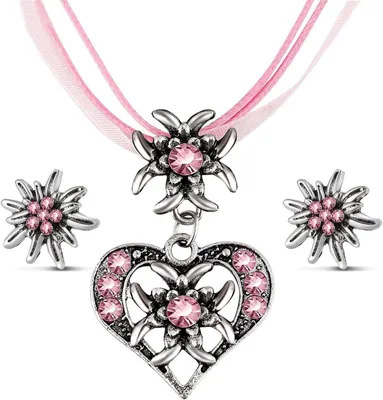 Produktbild von 3 Stück Trachtenschmuck Damen Accessoires Dirndl Kette, Trachtenschmuck Damen Set Trachtenkette Damen Damen | Anwendungsbereiche: , Trachtenfest, Dirndl Accessoire