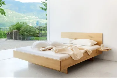 Produktbild von Doppelbett New York 200 x 200 cm in Nussbaum geölt mit Kopfteil