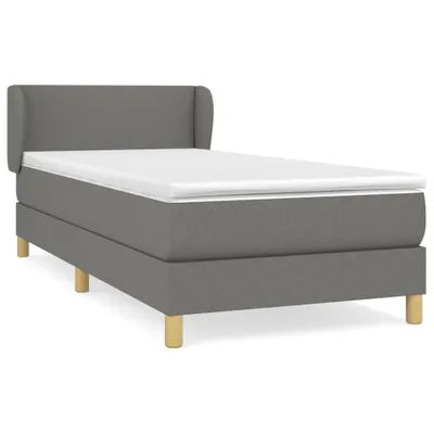 Produktbild von vidaXL Boxspringbett mit Matratze Dunkelgrau 100x200 cm Stoff