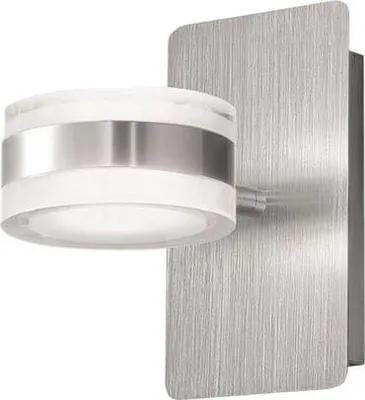 Immagine prodotto di Dunk - Lampada da muro rotonda 2 luci Fabas Luce - Applique LED 16W dimmerabile - Alluminio Spazzolato