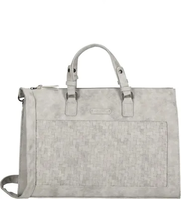 Produktbild von Damen Tasche Schultertasche Umhängetasche Crossover Bag Leder Optik Handtasche Hellgrau