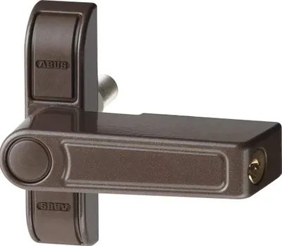 Immagine prodotto di ABUS Sistema di sicurezza aggiuntivo per finestre 2410 AL0145 - Serratura di sicurezza con chiavistello rotante per finestre a una anta, con stessa chiave - Livello di sicurezza ABUS 6 - 89619 - Marrone