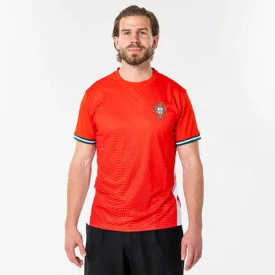Image de Maillot de football Portugal Homme - Taille S à XXL - Rouge - FPF - Merchandising officiel des fans - Coupe du Monde 2026