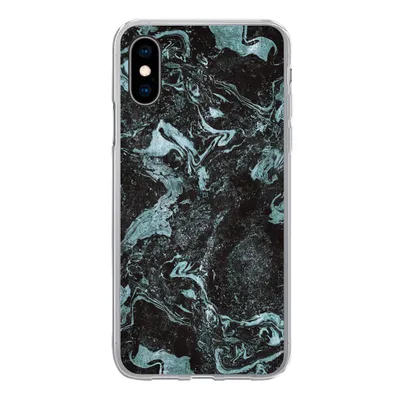 Produktbild von MuchoWow® Handyhülle Schutzhülle Hülle für iPhone X Naturstein - Blau - Stein Silikon Softcase Handy Hülle - Handyhülle
