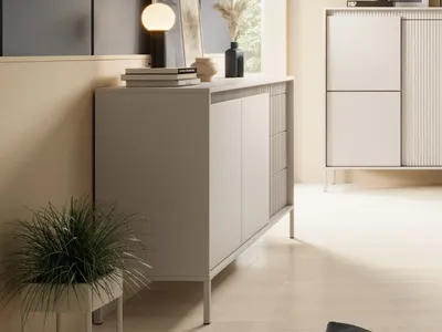 Produktbild von GrainGold Kommode Sorano - Kommode mit Schubladen und Türen - Sideboard, TV-Kommode - Kommode Beige