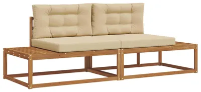 Produktbild von vidaXL Outdoor-Sofagarnitur mit Kissen Natur und Beige