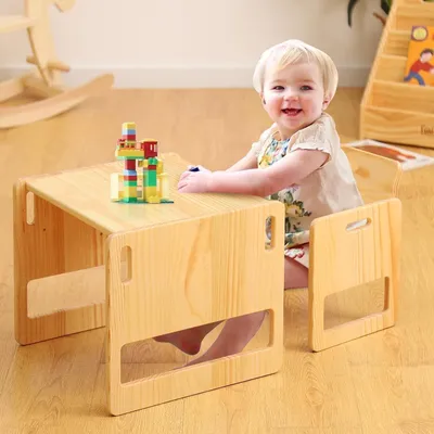 Zdjęcie produktu dla Zestaw stół i krzesła Montessori dla małych dzieci