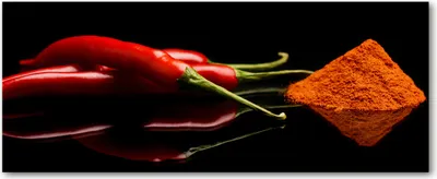 Produktbild von Tulup® Glas-Bild Wandbild aus Glas - 125x50 - Wandkunst - Wandbild hinter gehärtetem Sicherheitsglas - Dekorative Wand für Küche & Wohnzimmer  - Essen & Getränke - Chilli Cayenne - Rot