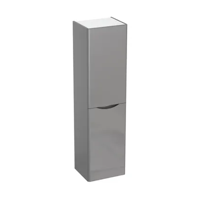 Produktbild von Badezimmerschrank AUSTIN Grau Hochglanz 40 x 150 x 34 cm Hochschrank Badschrank Badregal
