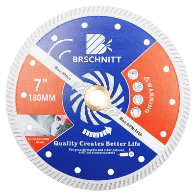 Diamantscheibe 180 mm für Beton, Mauerwerk, Granit, Marmor – trocken/nass