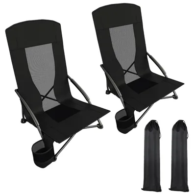 Obrázek produktu pro Skládací židle, přenosný design, vysoká opěradla, černá barva