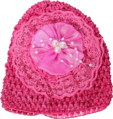 Produktbild von Dehnbare Baby Strickmütze Pink für Säuglinge, Kleinkinder, Taufe und Fotoshooting