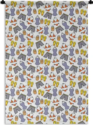 Produktbild von MuchoWow® Wandteppich Wandbehang Bademode - Schnittmuster - Sommer 120x180 cm Tapisserie Dekoration Wandtuch - Schlafzimmer - Dekorationen für das Haus
