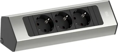 Obrázek produktu pro Bachmann CASIA 2, 3 x Type F, CEE 7/3, 2P, Šrouby, Stůl/zeď, Černá, Nerezová ocel