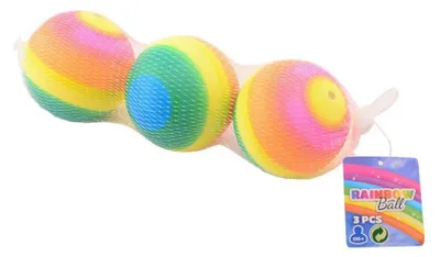 Produktbild von regenbogenbälle 7 cm Gummi 3-teilig