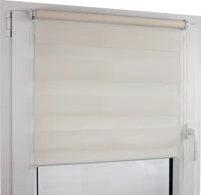 Produktbild von Deco4Me Doppelrollo Klemmfix ohne Bohren – Duo Rollo mit Kettenzug, lichtdurchlässig & blickdicht – 155 x 200 cm, Beige