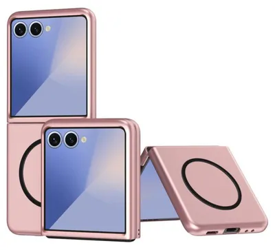 Image de Coque pour Samsung Galaxy Z Flip 7, Protection Anti-Rayures avec Anneau Magnétique - Rose