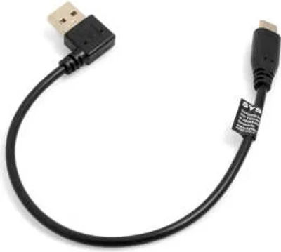 Produktbild von SYSTEM-S USB 3.1 Type C Stecker zu USB A 2.0 90° Grad Rechts gewinkelt Stecker Kabel Datenkabel Ladekabel 28 cm
