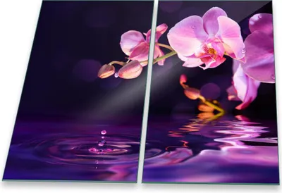 Produktbild von Herdabdeckplatte Abdeckung Glaskeramikkochfeld Abdeckplatte 2-Teilig 60x52 Orchidee Schutz