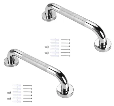 Imagen del producto de 2 barras de apoyo de acero inoxidable para baño