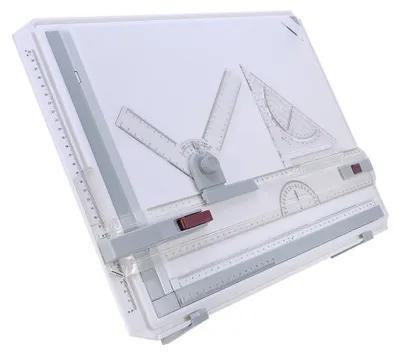 Produktbild von Zeichenbrett A3 – Ergonomisches Zeichenbrett-Set – Magnetisches Zeichenbrett – Zeichenbrett für Kinder – Parallele Lineale – Augenschutz – Zeichenpapier