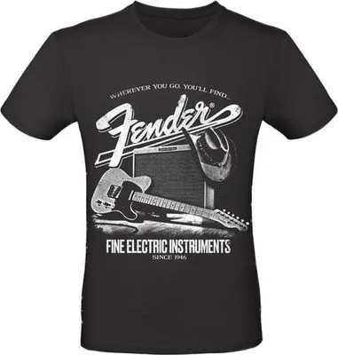 Produktbild von Fender T-Shirt Herren Amplifier schwarz Band-Merch, Bands 100% Baumwolle XL