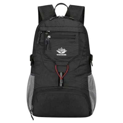 Produktbild von Ultraleicht Wanderrucksack, Wasserabweisend Faltbar Reiserucksack für Outdoor Camping Wandern Reisen, Schwarz