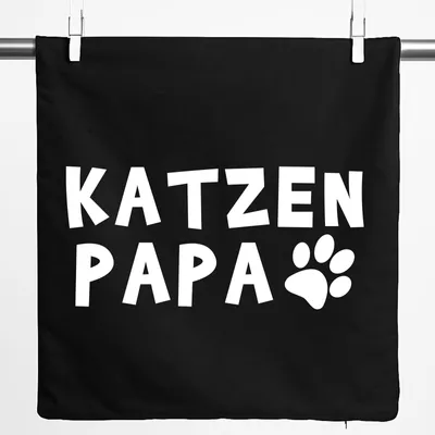 Produktbild von Huuraa Kissenbezug Katzenpapa Tapse 40x40cm Black Baumwolle Dekokissenbezug Geschenkidee
