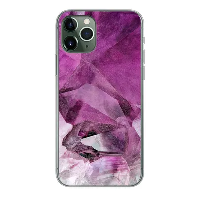 Produktbild von MuchoWow® Handyhülle Schutzhülle Hülle für iPhone 11 Pro Naturstein - Lila - Luxus Silikon Softcase Handy Hülle - Handy