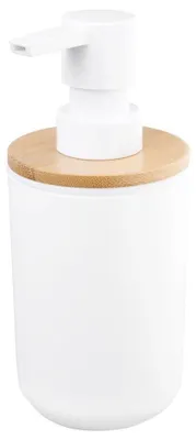 Zdjęcie produktu dla SNOW Stojący dozownik mydła 350 ml, biały/bambusowy