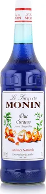 Produktbild von Monin Sirup Blue Curacao 1 Liter - Cocktails Milchshakes Kaffeesirup (1er Pack)