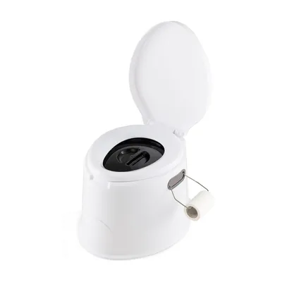 Immagine prodotto di Costway Costway wc da campeggio wc portatile da viaggio wc portatile con secchio estraibile uso bianco