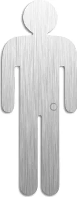 Produktbild von Toilettenschild XL Türschild aus Edelstahl Piktogramm WC Herren selbstklebend H=152 mm