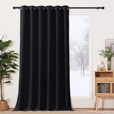Produktbild von Vorhang Ösenschal Blickdicht Schwarz 245 x 200 cm Polyester