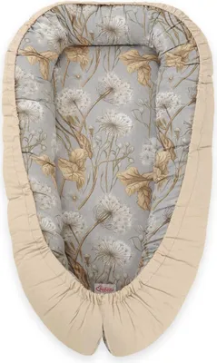 Produktbild von Babynest - Baby Cocoon - Zweiseitig, atmungsaktiv und sicher, verstellbar, grau/beige, Bobbono