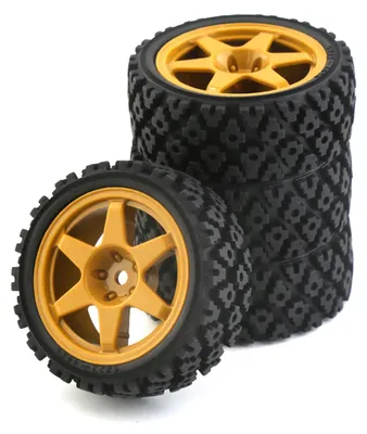 Produktbild von Ferngesteuerte Gelaendewagenreifen 68 x 28 mm, 4 Stueck, Ersatz fuer TAMIYA TT02 XV01 HSP 94123 HPI KYOSHO WLtoys 1/10 Ferngesteuertes Autorad