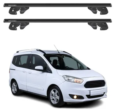 Produktbild von Dachträger Grundtäger für Ford Transit Courier I 2014-2023 Alu Schwarz 2tlg, KI-generiertes Bild