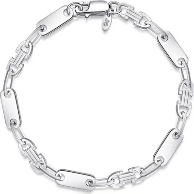 Produktbild von SILBERKETTEN STORE Plattenkette Armband (Steigbügelarmband) 6mm - 925 Silber - 24cm