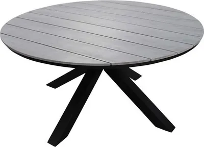 Produktbild von Runder Gartentisch Limasol ø150cm | Polywood & Aluminium | Grau